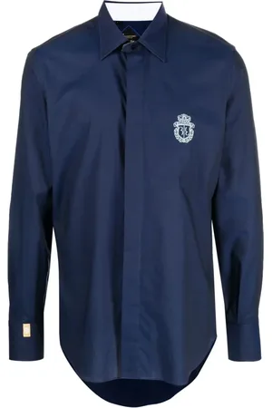 BILLIONAIRE Heren, Overhemden, Blauw, Maat: 3XL Katoen
