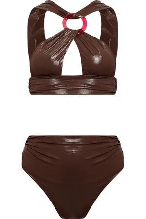 The Attico Dames, Badkleding, Bruin, Maat: L Tweed