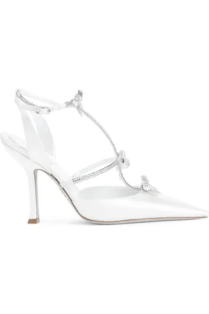 RENE CAOVILLA Dames, Schoenen, Wit, Maat: 39 1/2 EU Satijn