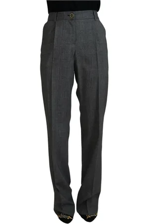 Dolce & Gabbana Dames, Broeken, Grijs, Maat: XS Wol