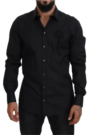 Dolce & Gabbana Heren, Overhemden, Zwart, Maat: M Katoen