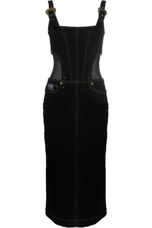 VERSACE Dames, Jurken, Zwart, Maat: S
