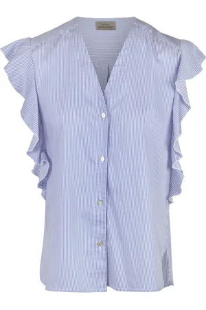 Alessia Santi Dames, Blouses & Shirts, Blauw, Maat: XS Katoen