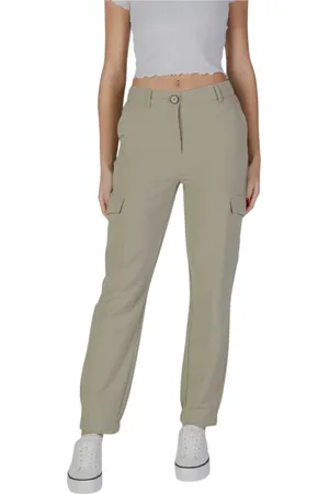 B YOUNG Dames, Broeken, Groen, Maat: L Viscose