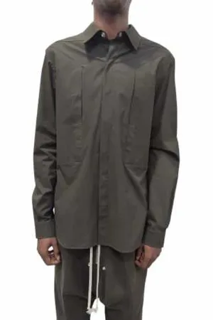 Rick Owens Heren, Overhemden, Groen, Maat: 2XL Katoen