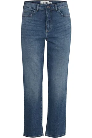 Ichi Dames, Jeans, Blauw, Maat: W26 Katoen