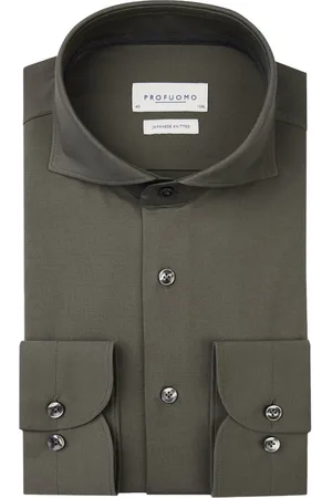 Profuomo Heren, Overhemden, Groen, Maat: 4XL