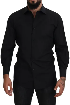 Dolce & Gabbana Heren, Overhemden, Zwart, Maat: XL Katoen