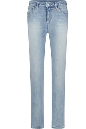Florèz Dames, Jeans, Blauw, Maat: W33 Katoen