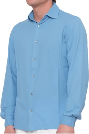FILIPPO DE LAURENTIIS Heren, Overhemden, Blauw, Maat: XL