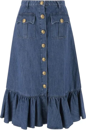 VALENTINO GARAVANI Dames, Rokken, Blauw, Maat: M Denim