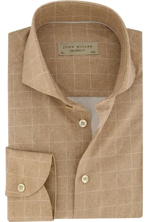 john miller Heren, Overhemden, Bruin, Maat: 4XL Katoen