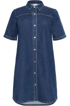 Kaffe Dames, Jurken, Blauw, Maat: 6XL Denim
