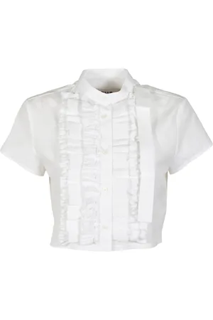 Msgm Dames, Blouses & Shirts, Wit, Maat: S Katoen