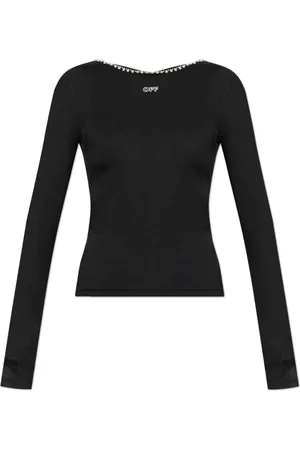 OFF-WHITE Dames, Tops, Zwart, Maat: 2XS Viscose