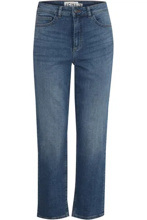 Ichi Dames, Jeans, Blauw, Maat: W33 Katoen
