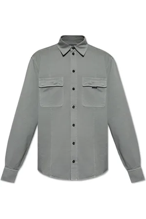 Dolce & Gabbana Heren, Overhemden, Grijs, Maat: L Katoen