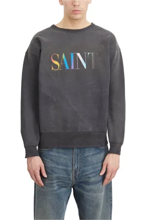©SAINT M×××××× Heren, Sweatshirts & Hoodies, Grijs, Maat: M Katoen
