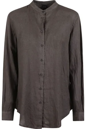 FAY Dames, Blouses & Shirts, Bruin, Maat: M Linnen