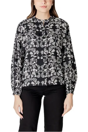 Ichi Dames, Blouses & Shirts, Zwart, Maat: M