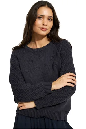 In Front Dames, Truien, Blauw, Maat: 2XL Katoen