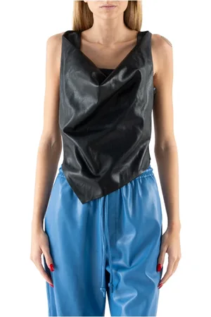 Nanushka Dames, Tops, Zwart, Maat: L Leer