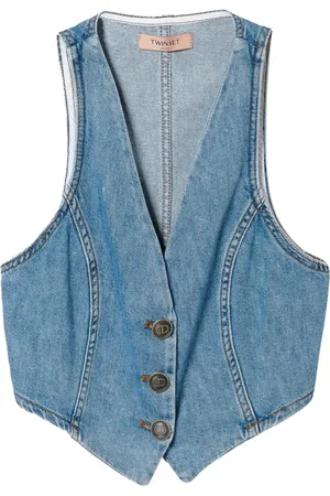 Twin-Set Dames, Jassen, Blauw, Maat: S Katoen