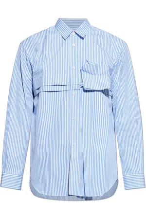 Comme des Garçons Heren, Overhemden, Blauw, Maat: S Katoen