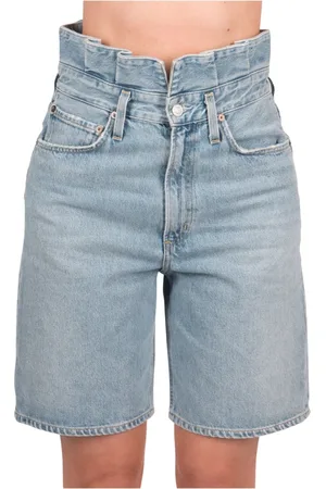 AGOLDE Dames, Korte broeken, Blauw, Maat: W26 Denim
