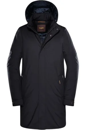 MOORER Heren, Mantels, Blauw, Maat: XL Gabardine