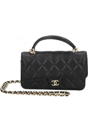 CHANEL Dames, Pre-owned, Zwart, Maat: ONE Size Leer