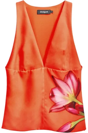 Desigual Dames, Tops, Oranje, Maat: S Poliester
