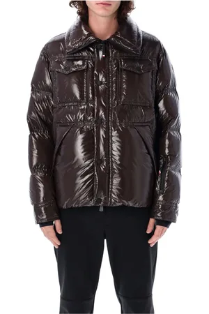 Moncler Heren, Jassen, Bruin, Maat: M Nylon