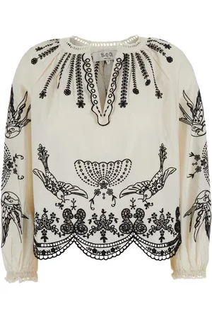 SEA Dames, Blouses & Shirts, Veelkleurig, Maat: L Katoen