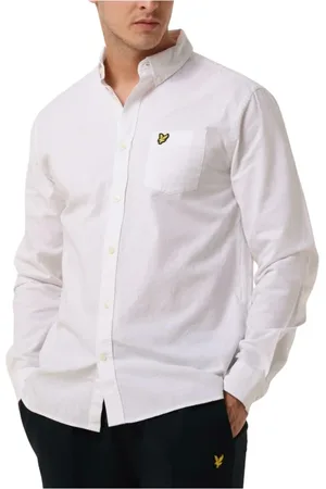 Lyle & Scott Heren, Overhemden, Wit, Maat: M Katoen