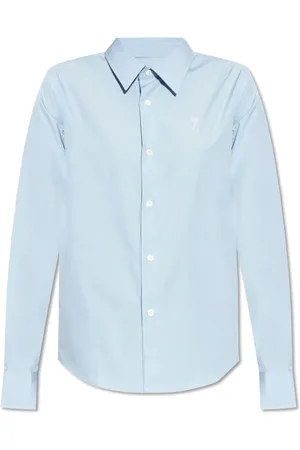 Ami Dames, Blouses & Shirts, Blauw, Maat: XS Katoen