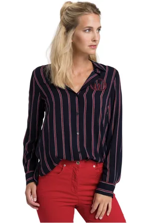 Marc Aurel Dames, Blouses & Shirts, Blauw, Maat: 2XL