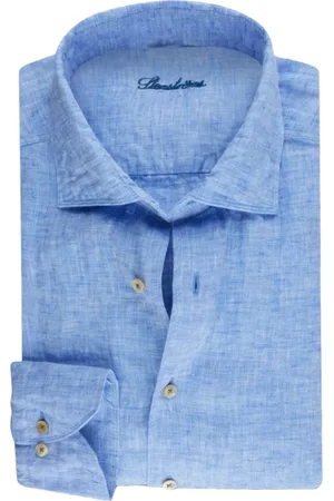 Stenströms Heren, Overhemden, Blauw, Maat: M Linnen
