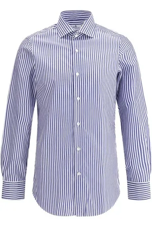 Finamore Heren, Overhemden, Blauw, Maat: XL Katoen
