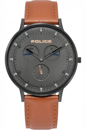 Police Heren, Accessoires, Grijs, Maat: ONE Size Leer