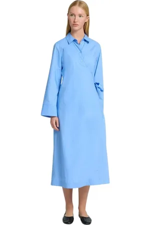SELECTED Dames, Jurken, Blauw, Maat: XS Katoen