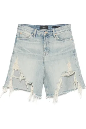 7 for all Mankind Dames, Korte broeken, Blauw, Maat: W25 Denim