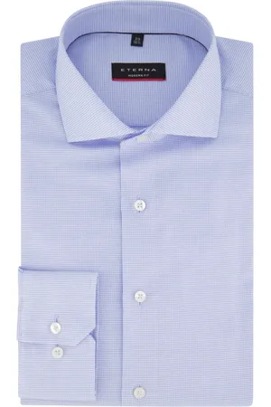 ETERNA Heren, Overhemden, Blauw, Maat: 6XL Katoen
