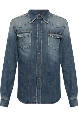 Dolce & Gabbana Heren, Overhemden, Blauw, Maat: 2XL Denim