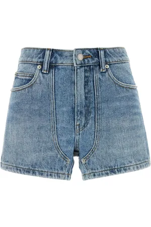 Alexander Wang Dames, Korte broeken, Blauw, Maat: W25 Denim