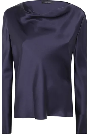 Alberta Ferretti Dames, Tops, Blauw, Maat: S Satijn
