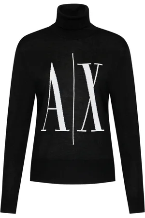 Armani Exchange Dames, Truien, Zwart, Maat: L Wol