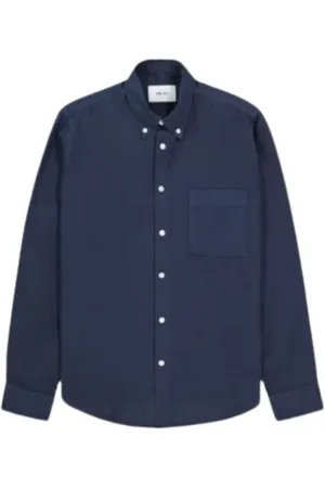 NN.07 Heren, Overhemden, Blauw, Maat: L Katoen