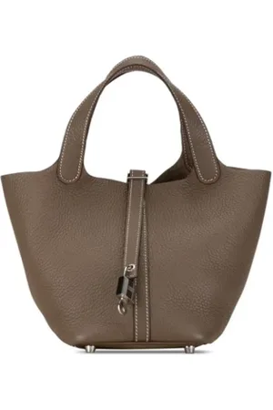 Hermès Dames, Pre-owned, Grijs, Maat: ONE Size Leer