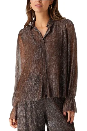NOTRE-V Dames, Blouses & Shirts, Bruin, Maat: M Poliester
